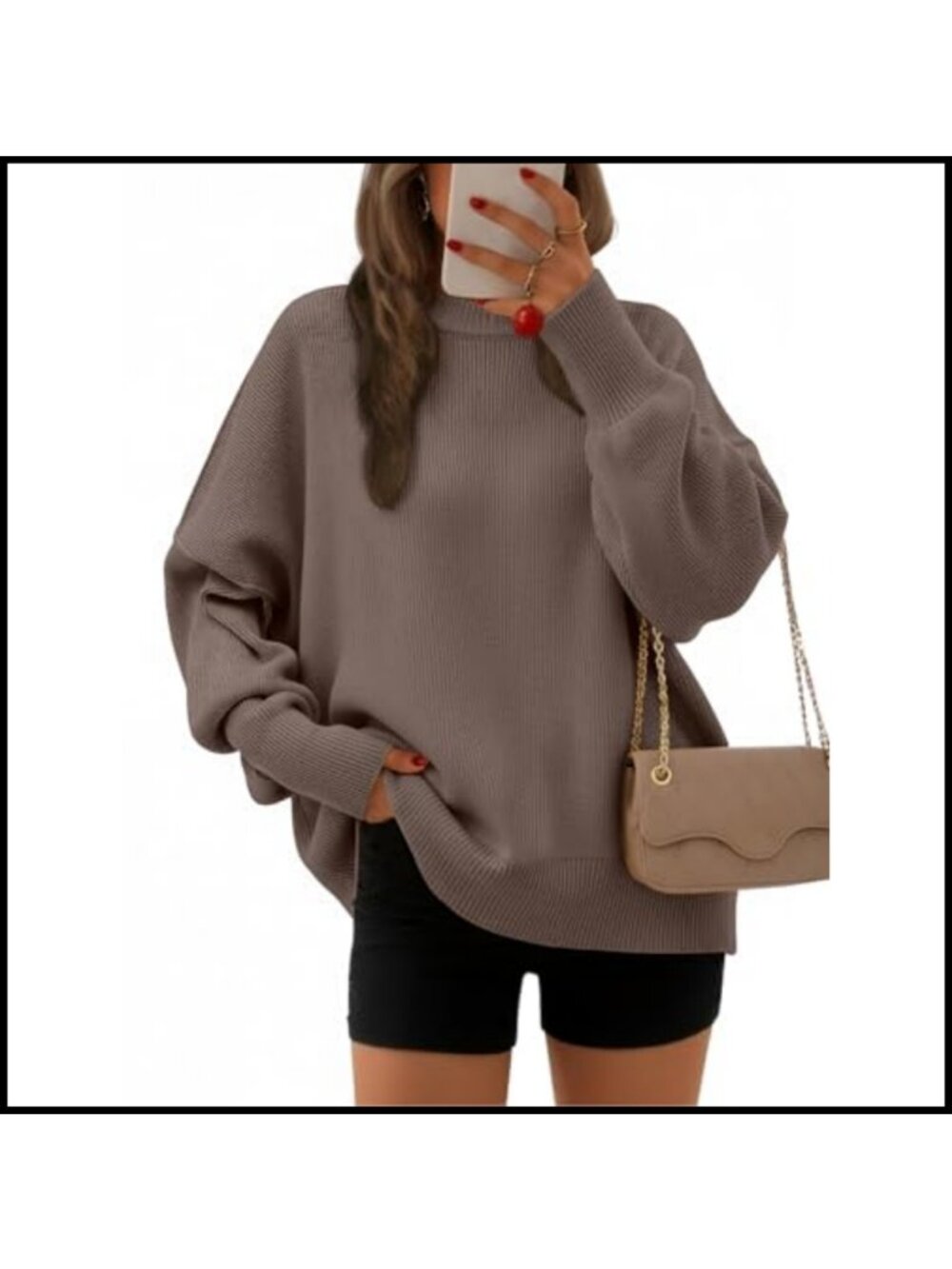 Oversized Chunky Knit Batwing Sleeve Pullover Sweater